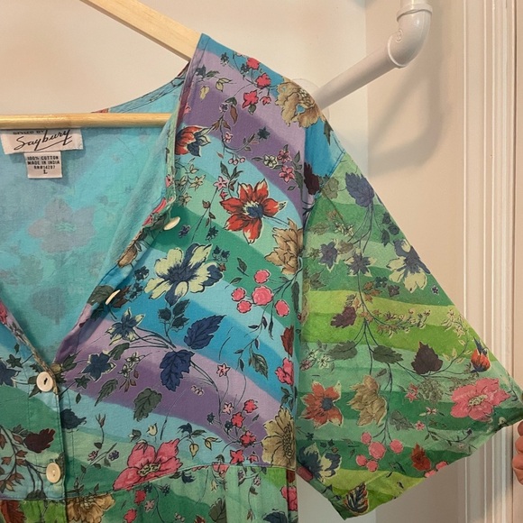 Vintage 60’s Styled By Saybury Floral Patchwork Tiered Day Dress - Picture 10 of 12